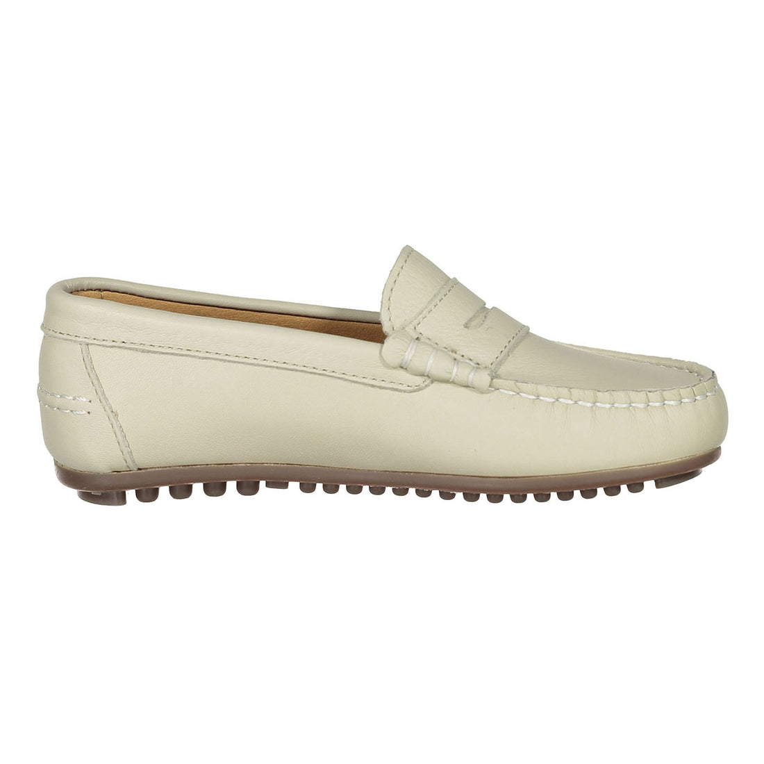 Ladida Shoes Ecru Leather Loafers