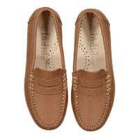 Ladida Shoes Cognac Pebbled Loafers