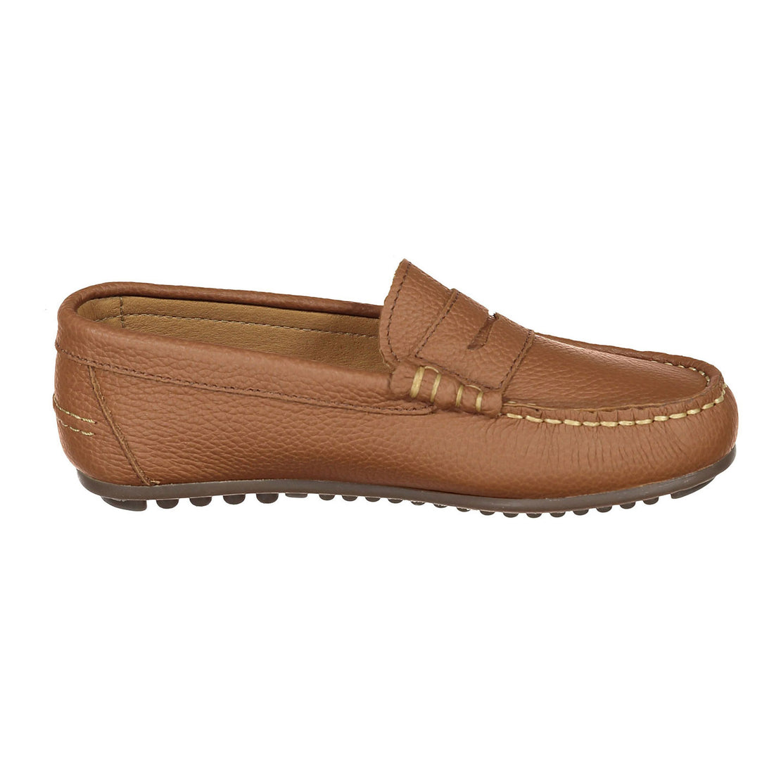 Ladida Shoes Cognac Pebbled Loafers