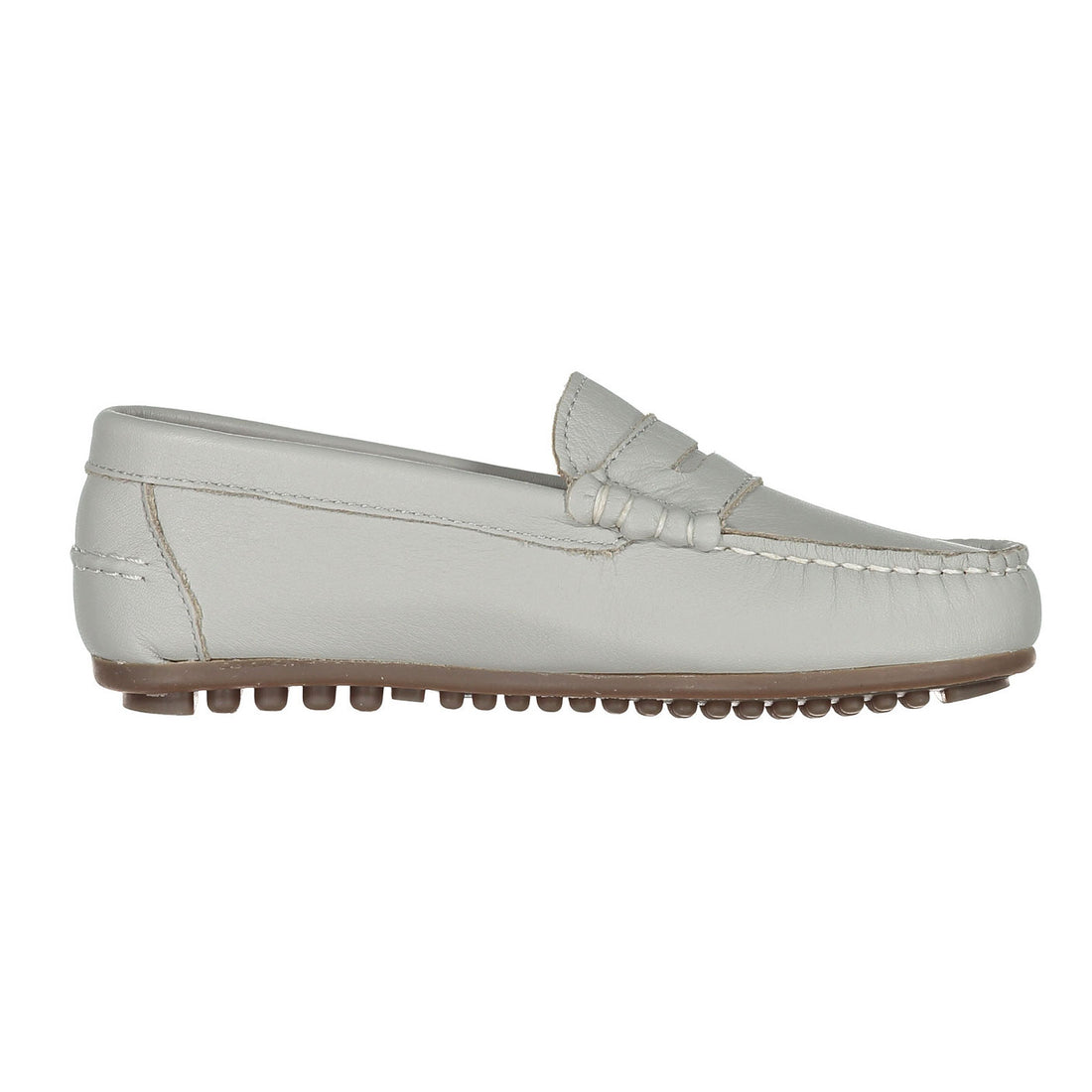 Ladida Shoes Light Grey Leather Loafers
