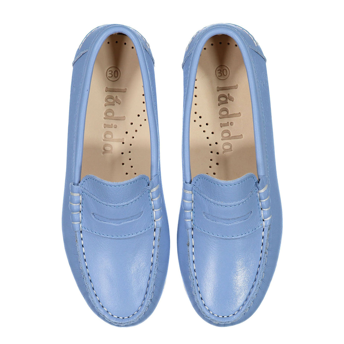 Ladida Shoes Sky Blue Leather Loafers