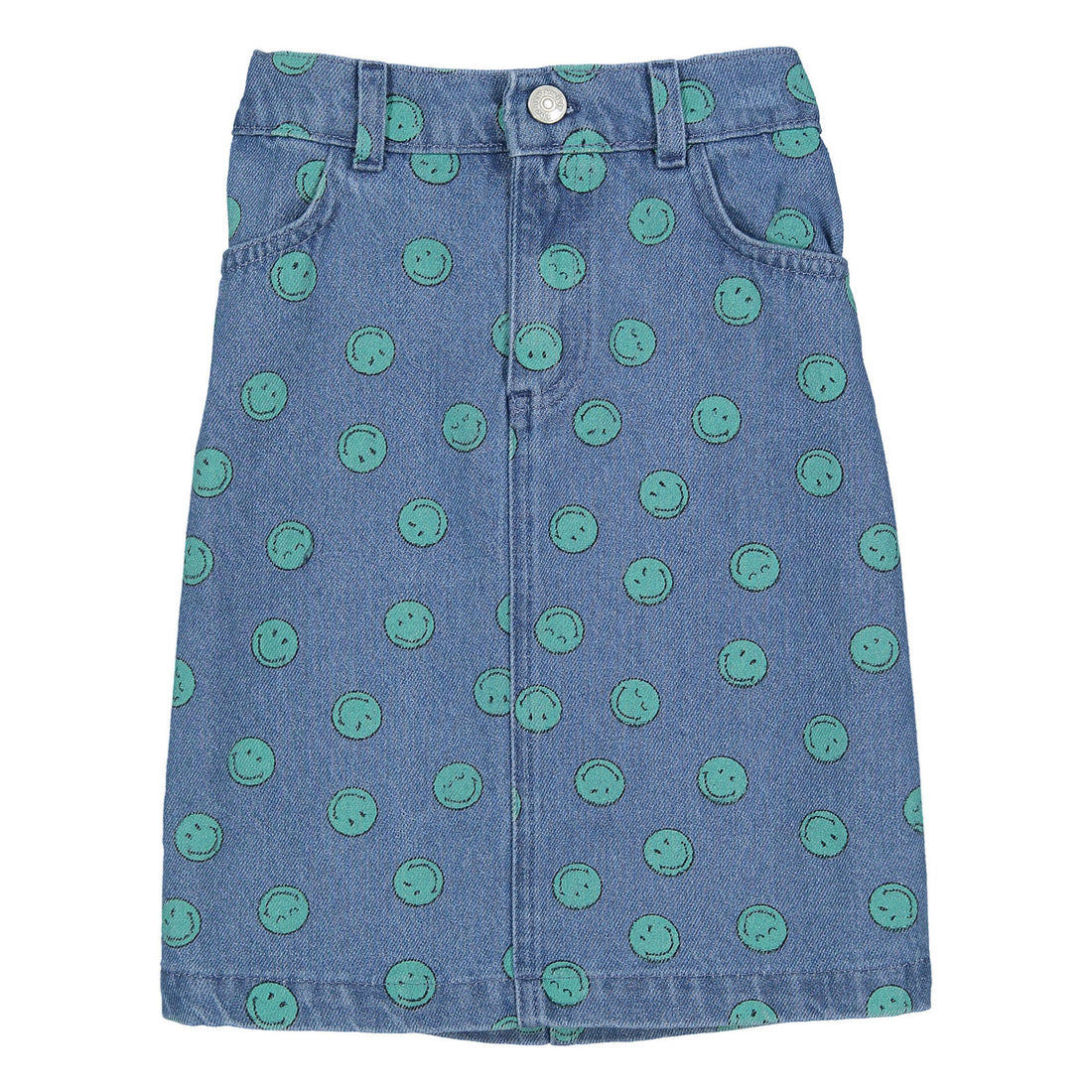 The New Society Light Blue Smiley Denim Special Skirt