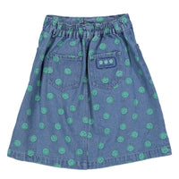 The New Society Light Blue Smiley Denim Special Skirt
