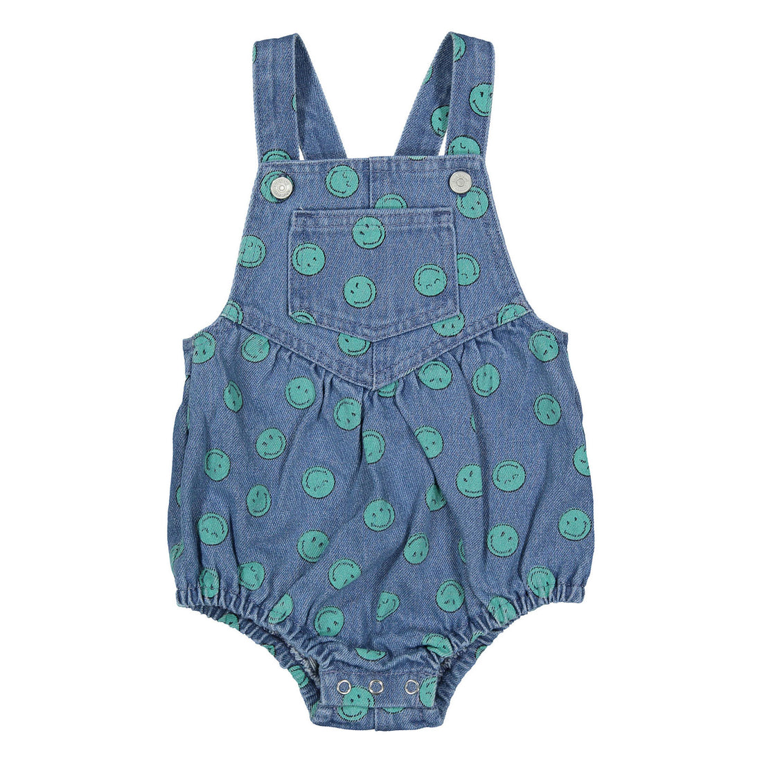 The New Society Light Blue Smiley Denim Special Romper