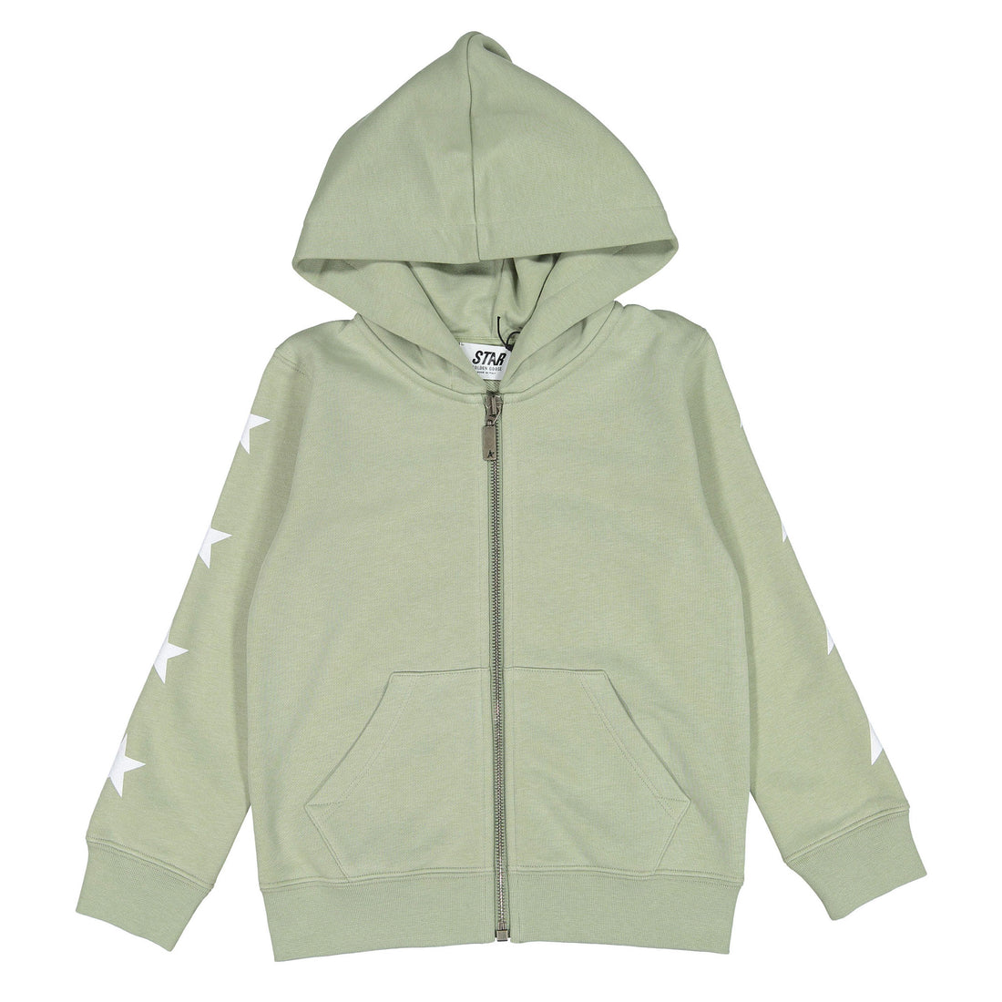 Golden Goose Seagrass/White Zipped Sweatshirt Hoodie