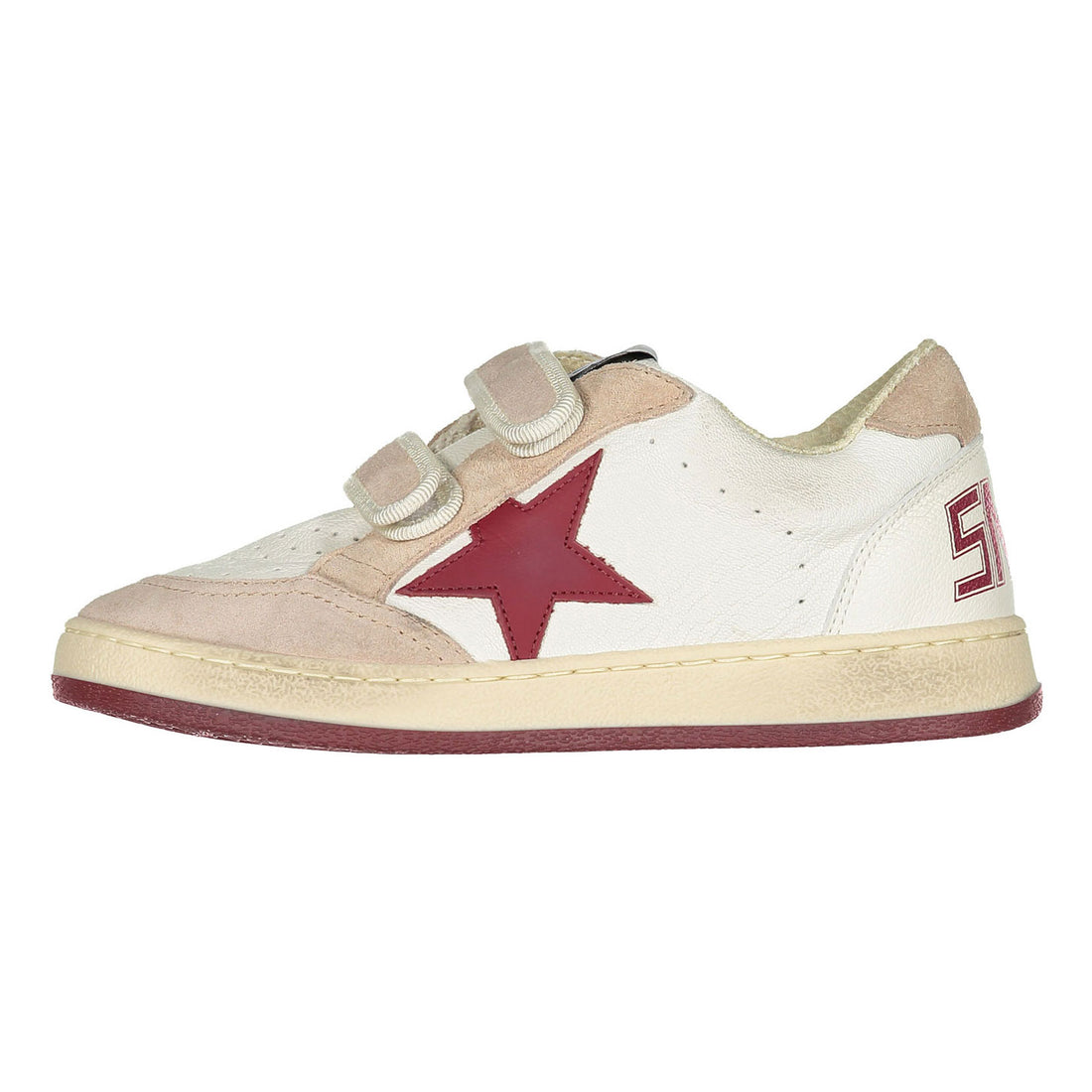 Golden Goose White/Red/Pink Ballstar Strap Sneaker