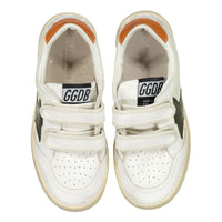 Golden Goose White/Olive Green/Orange Ballstar Strap Sneaker