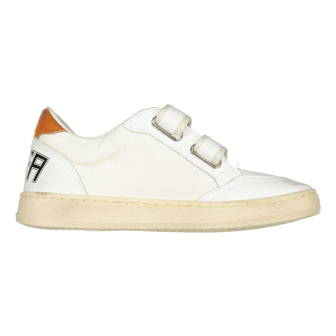 Golden Goose White/Olive Green/Orange Ballstar Strap Sneaker