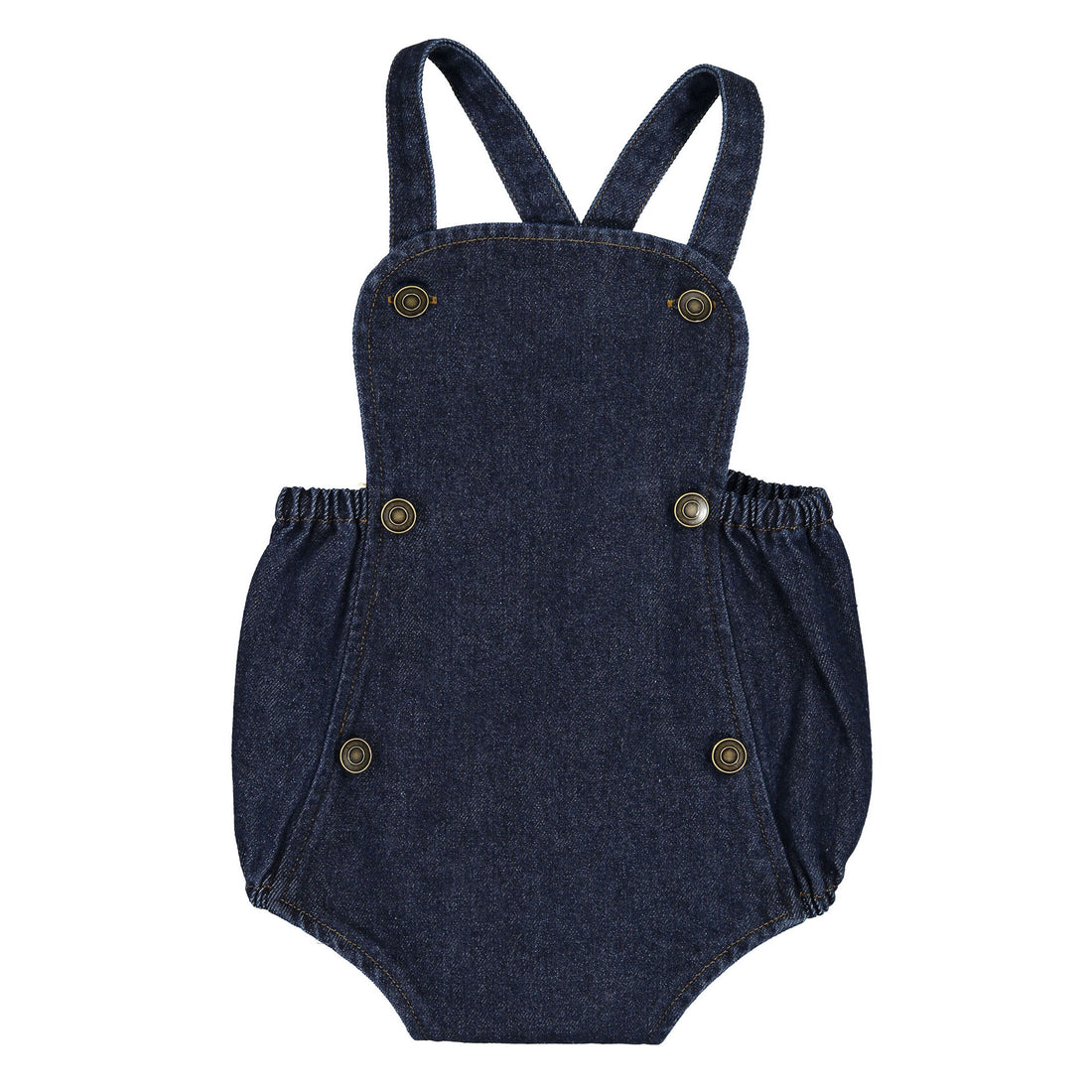 Coco Blanc Dark Blue Denim Baby Romper