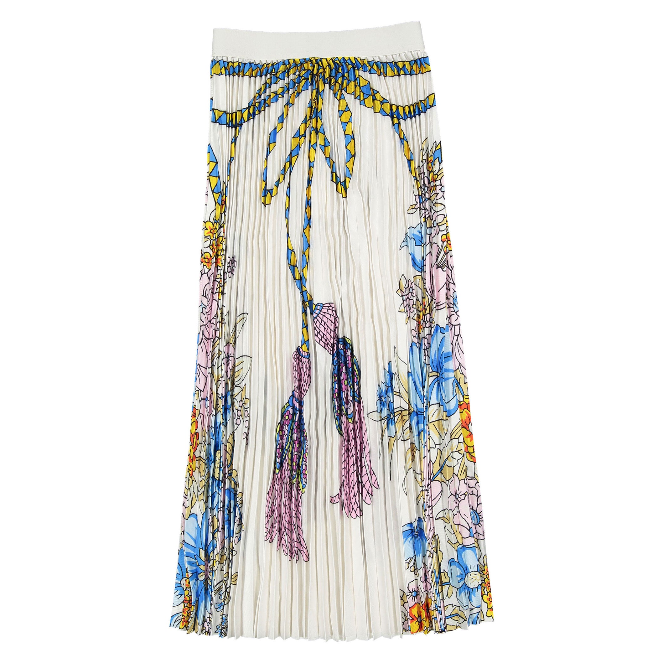 Ava and Lu Off White Rope Design Pleated Skirt – Ladida