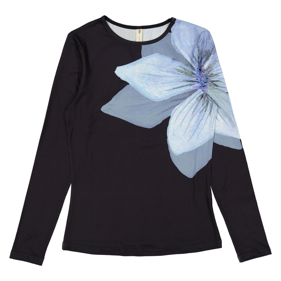 Ava and Lu Black Large Flower Tee