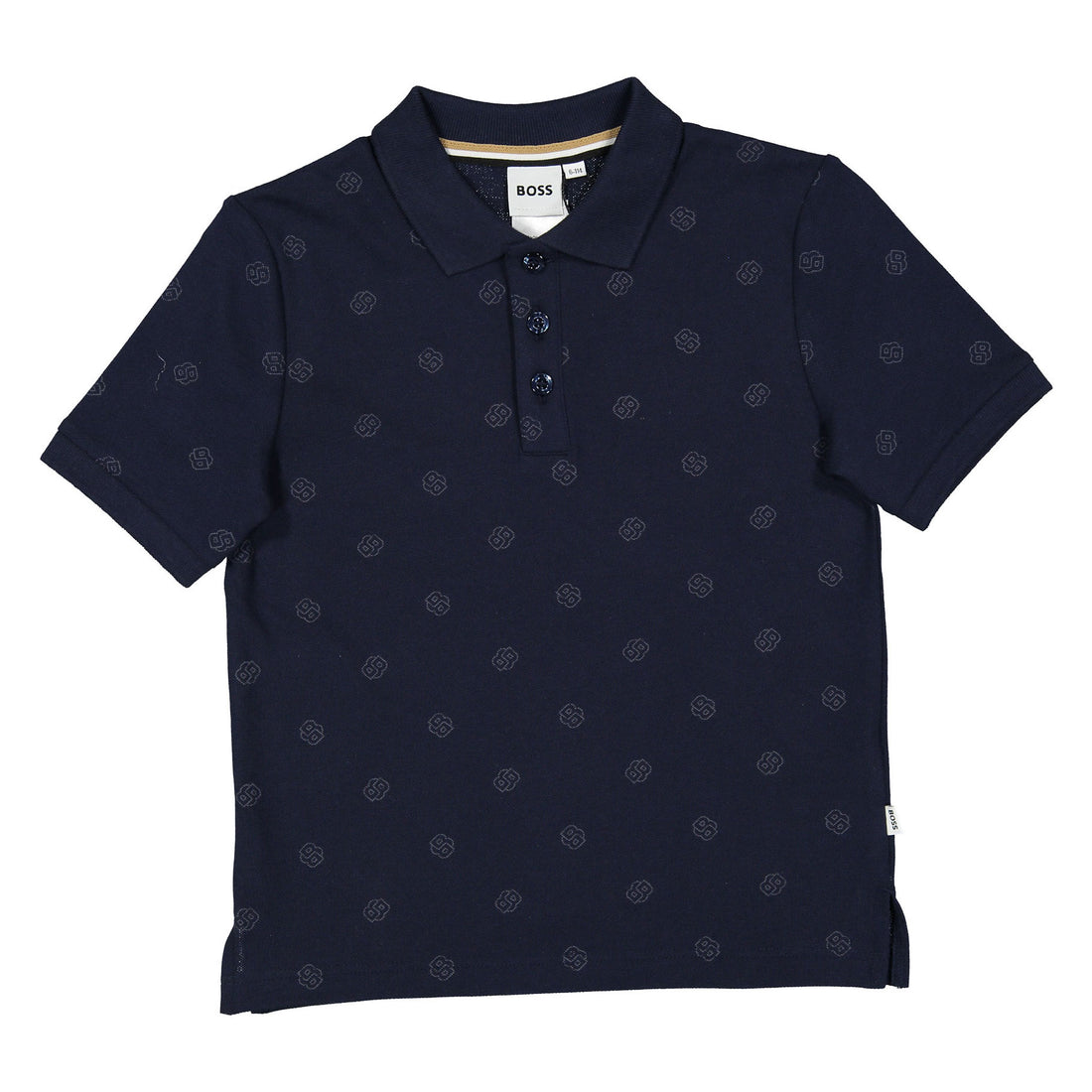 Hugo Boss Navy Mini Me Allover B Print Polo