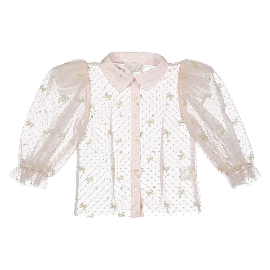 Petite Amalie Pink Summer Bouquet Linen Blouse