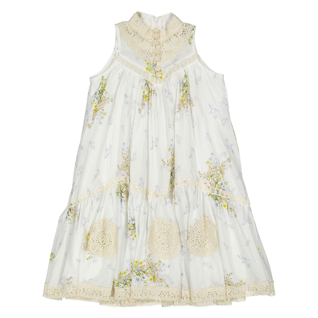 Petite Amalie Spring Meadow Print Voile Sleeveless Dress