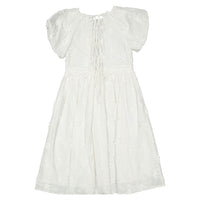 Petite Amalie White Tie Back Embroidered Dress