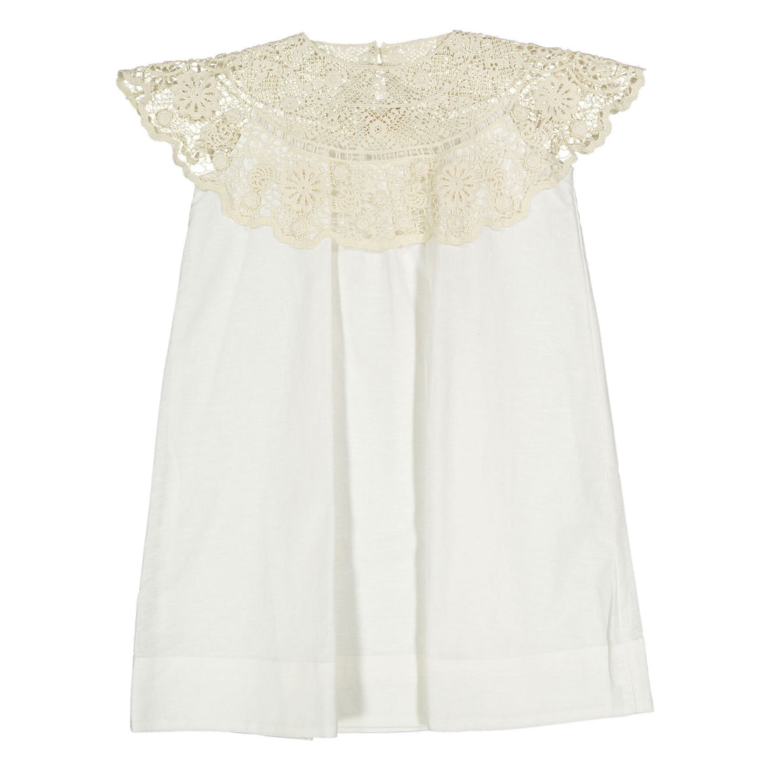 Petite Amalie White/Natural Crochet Cape Linen Dress – Ladida