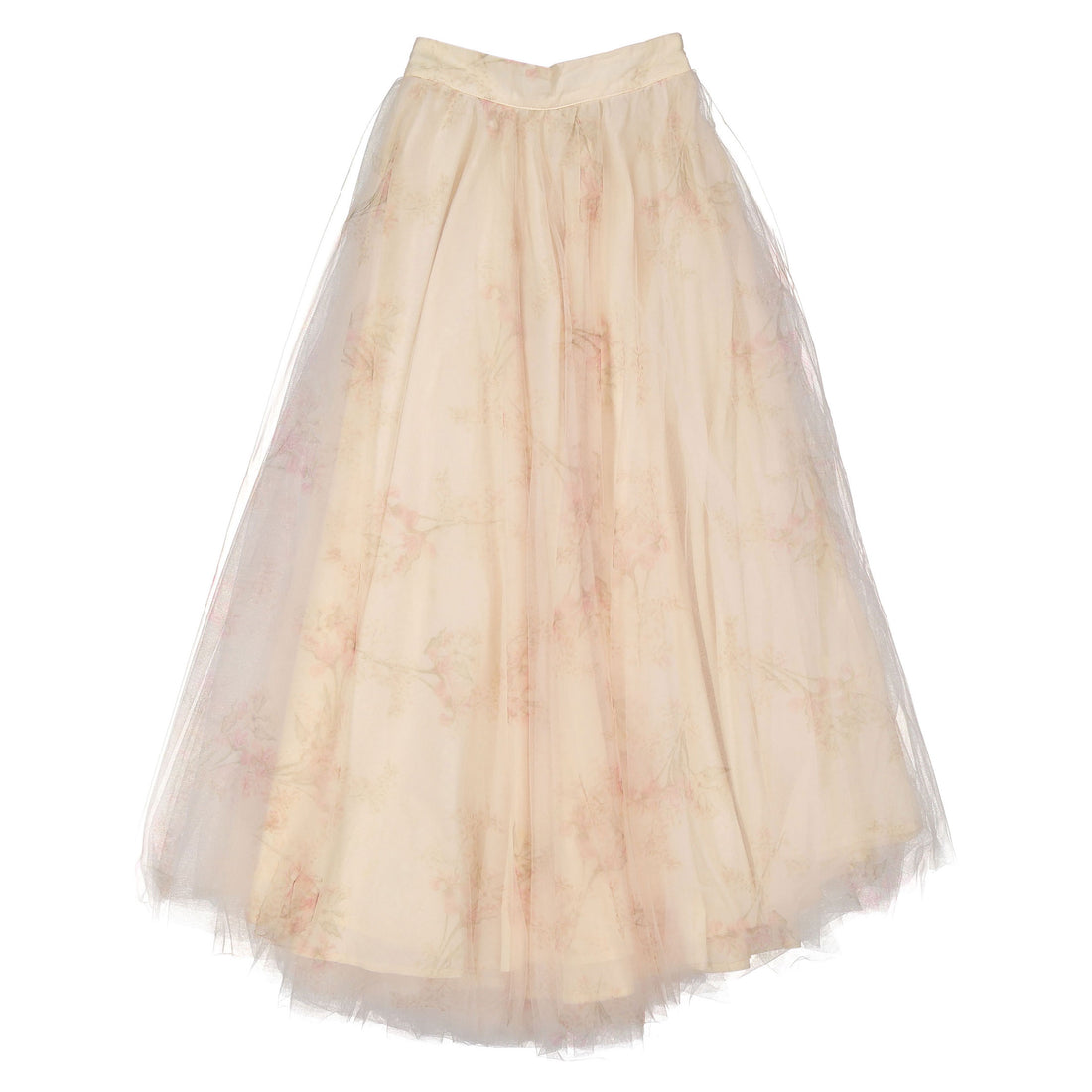 Petite Gold Blush Orchid Summer Bouquet Linen Skirt
