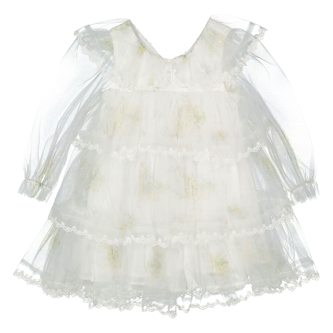 Petite Gold Spring Meadow Short Tulle Dress