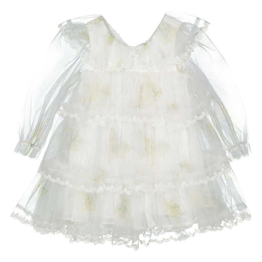 Petite Gold Spring Meadow Short Tulle Dress
