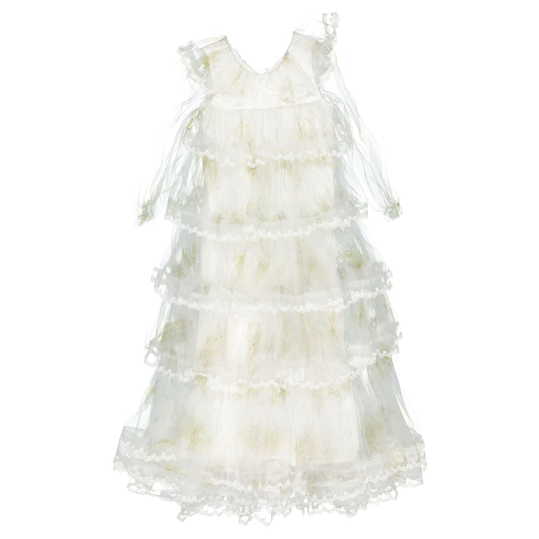 Petite Gold Spring Meadow Tulle Gown