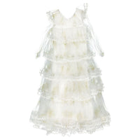 Petite Gold Spring Meadow Tulle Gown