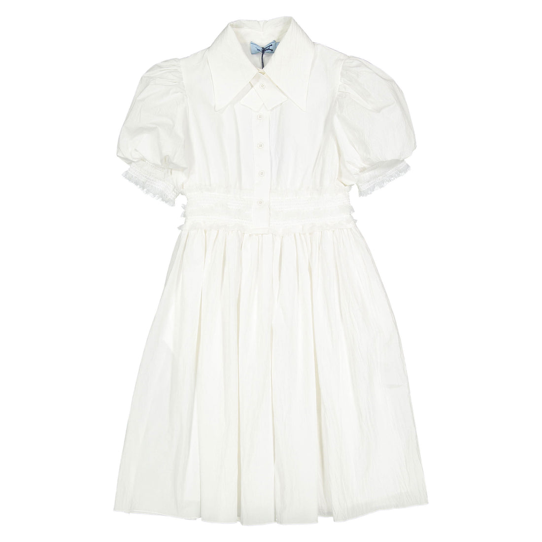 Mimisol Cream Smock Detail Cotton Long Dress