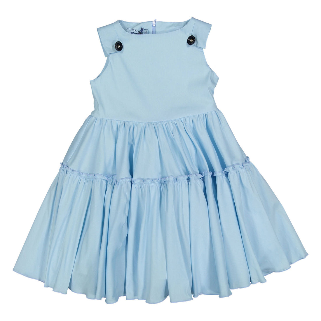 Mimisol Light Blue Button Embellished  Dress