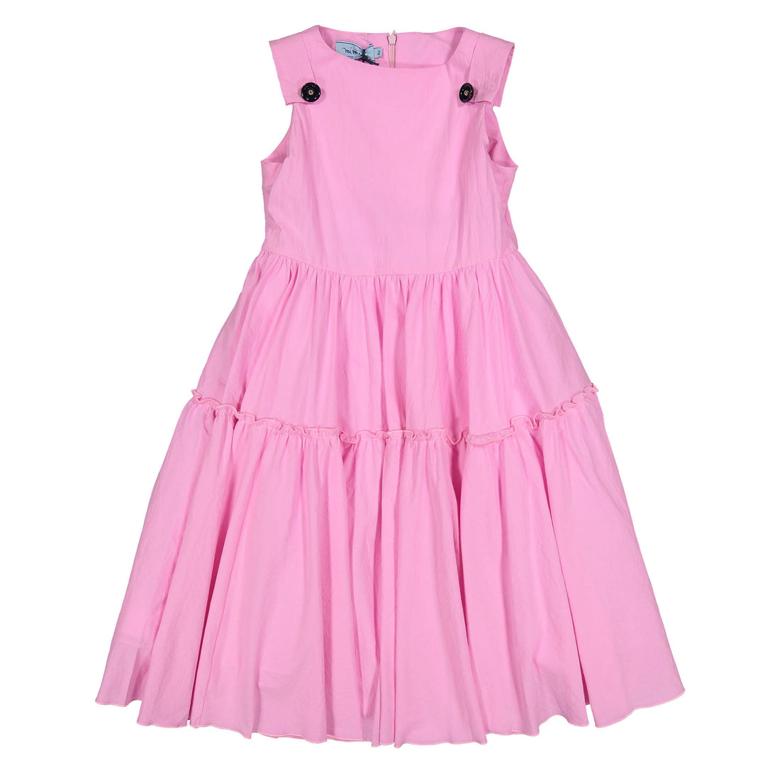 Mimisol Pink Button Embellished Cotton Long Dress