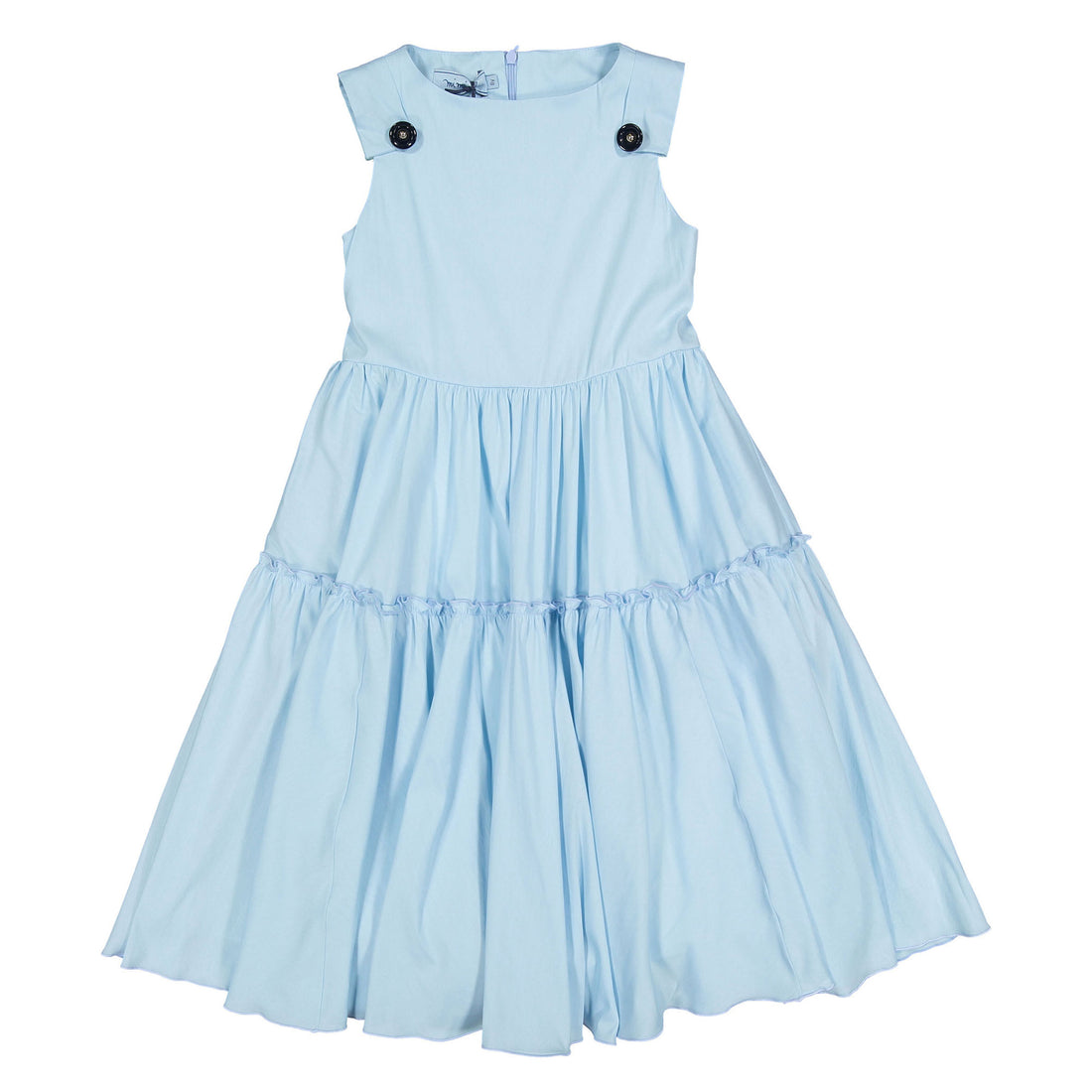 Mimisol Light Blue Button Embellished Long Dress