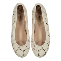 Papanatas Cream Crochet Ballet Flat