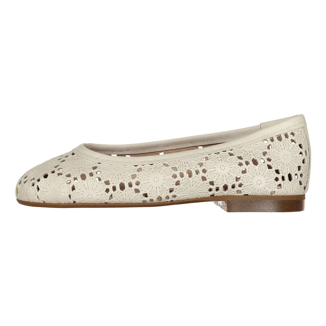 Papanatas Cream Crochet Ballet Flat