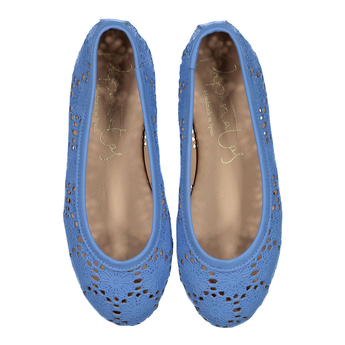 Papanatas Light Blue Crochet Ballet Flat
