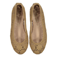 Papanatas Cappuccino Crochet Ballet Flat