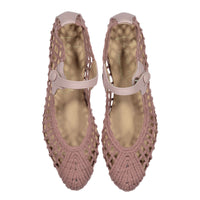 Papanatas Pink Woven Mary Janes