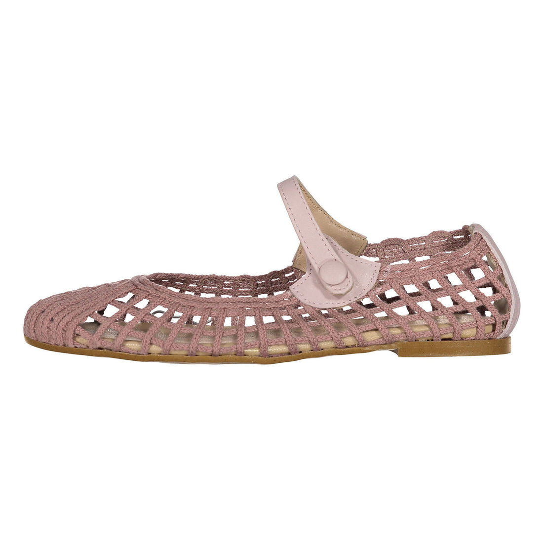 Papanatas Pink Woven Mary Janes