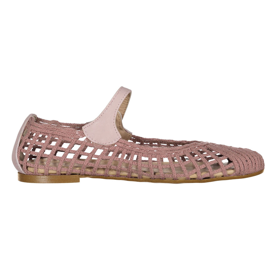 Papanatas Pink Woven Mary Janes