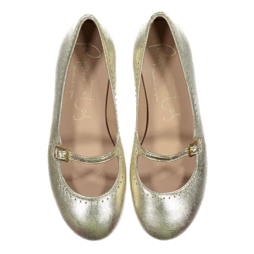  Gold Metallic Low Cut Mary Janes