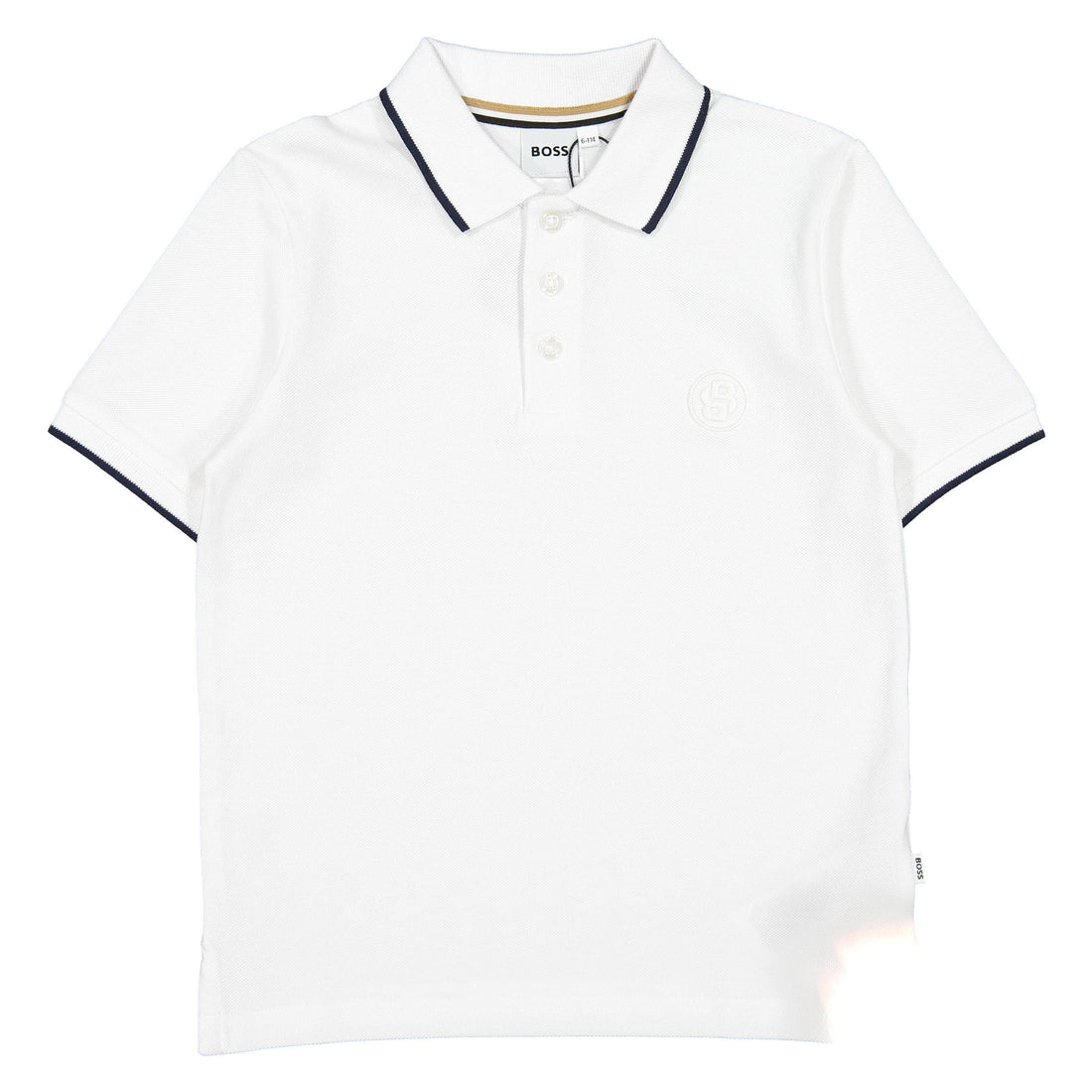Hugo Boss White Double B Embroidery Polo