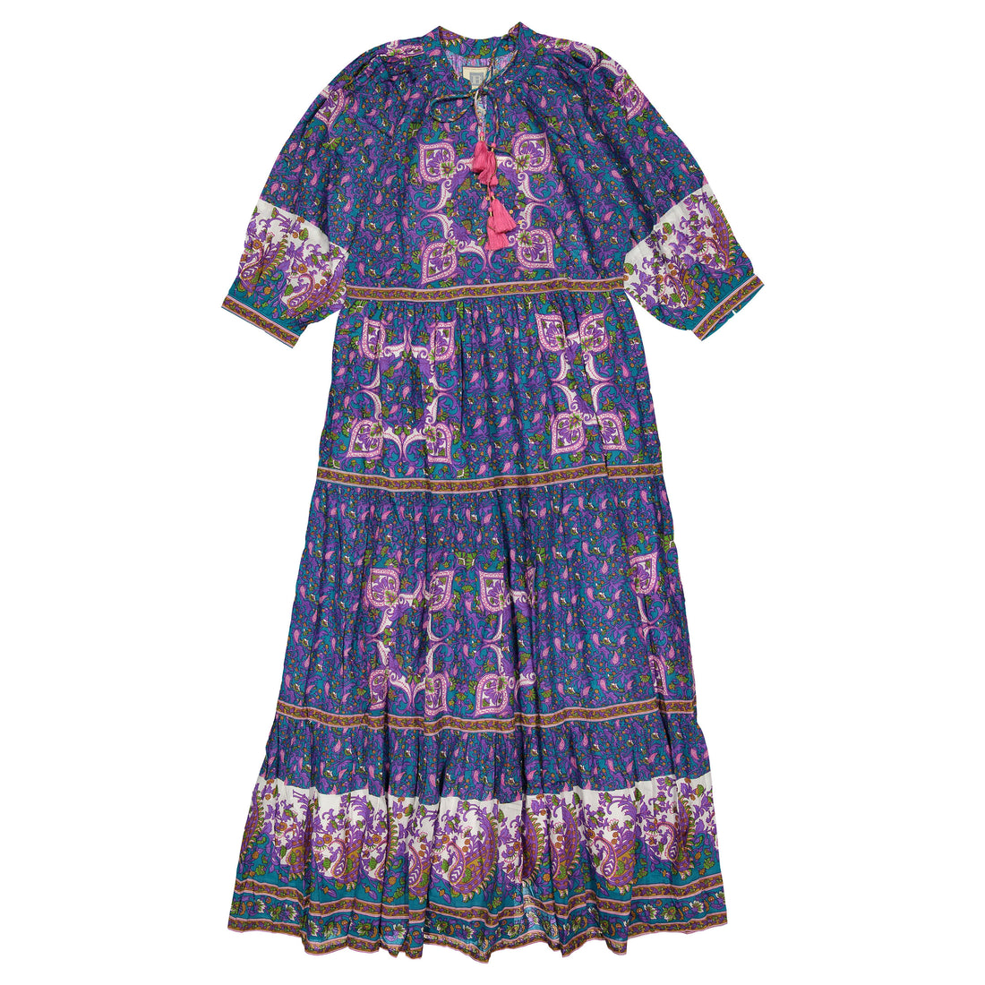fitted lace wedding dress Bell Purple/Brown Print Elizabeth Maxi Dress – Ladida