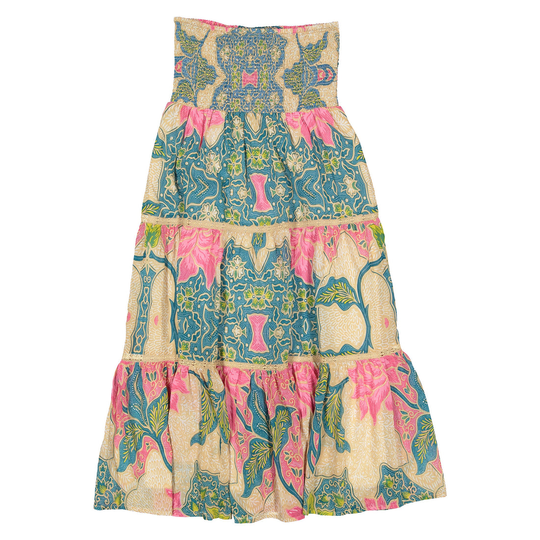Bell Beige/Pink Floral Mandy Maxi Skirt