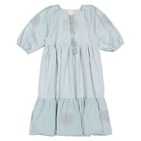 Steph Pale Wash Chambray Crochet Doily Dress