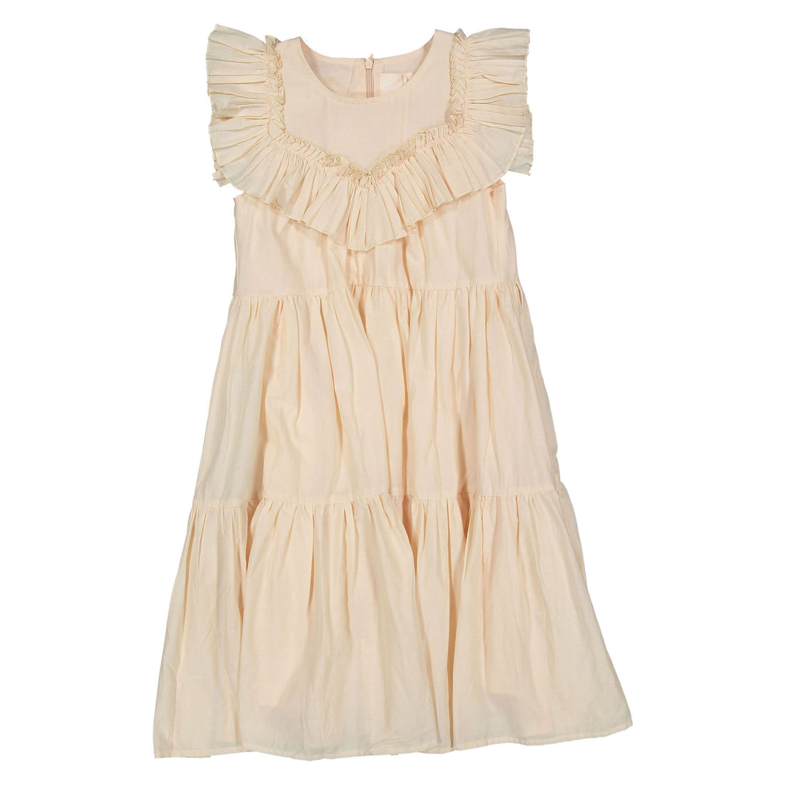 Steph Soft Pink Frill Yoke Voile Dress