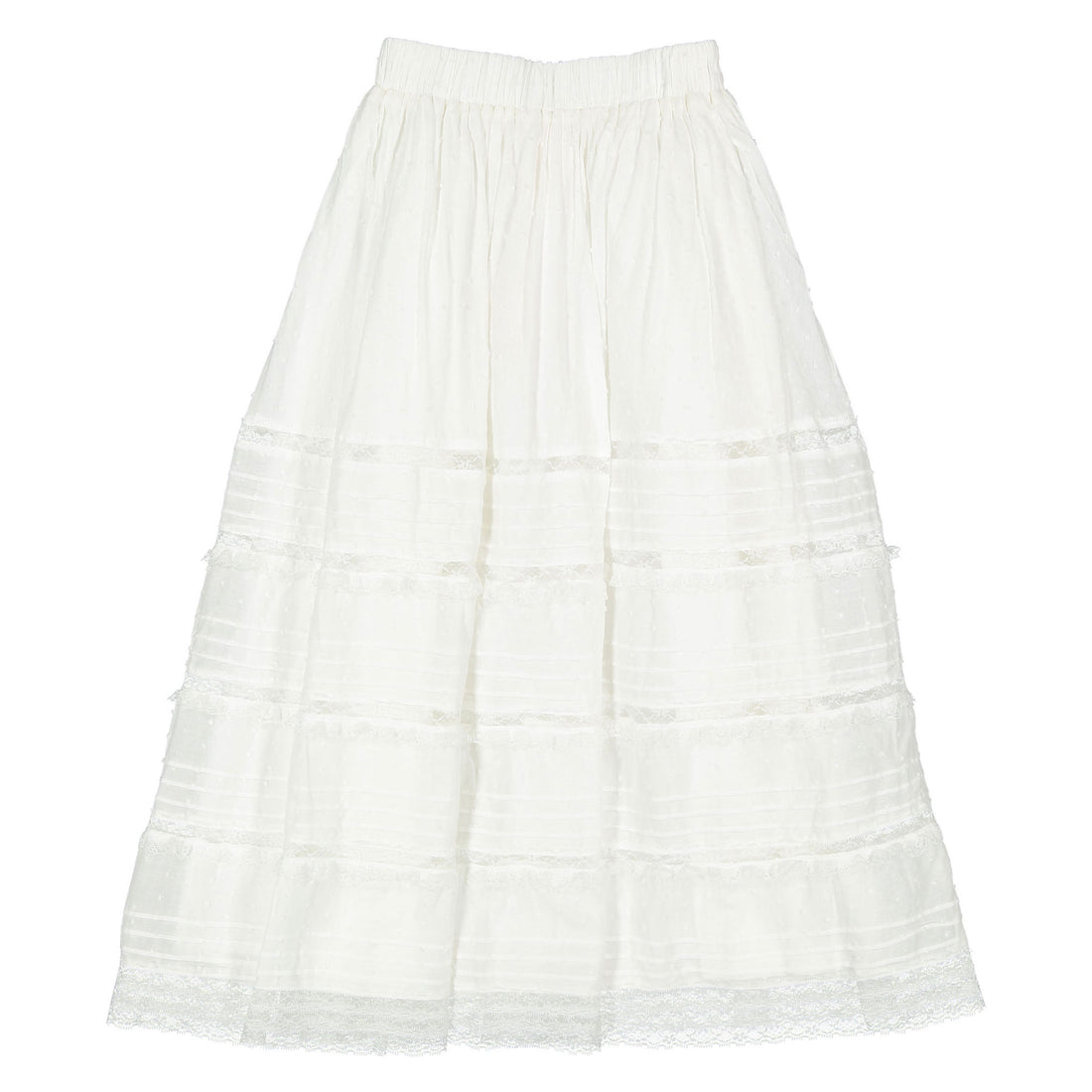 Steph White Lace Dobby Voile Skirt