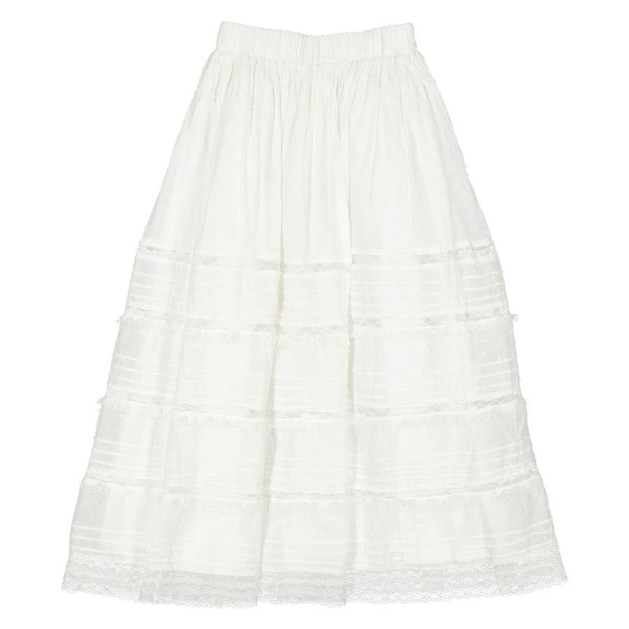 Steph White Lace Dobby Voile Skirt