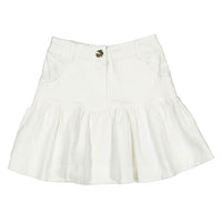 Steph White Wash Lace Trim Denim Skirt