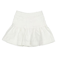 Steph White Wash Lace Trim Denim Skirt