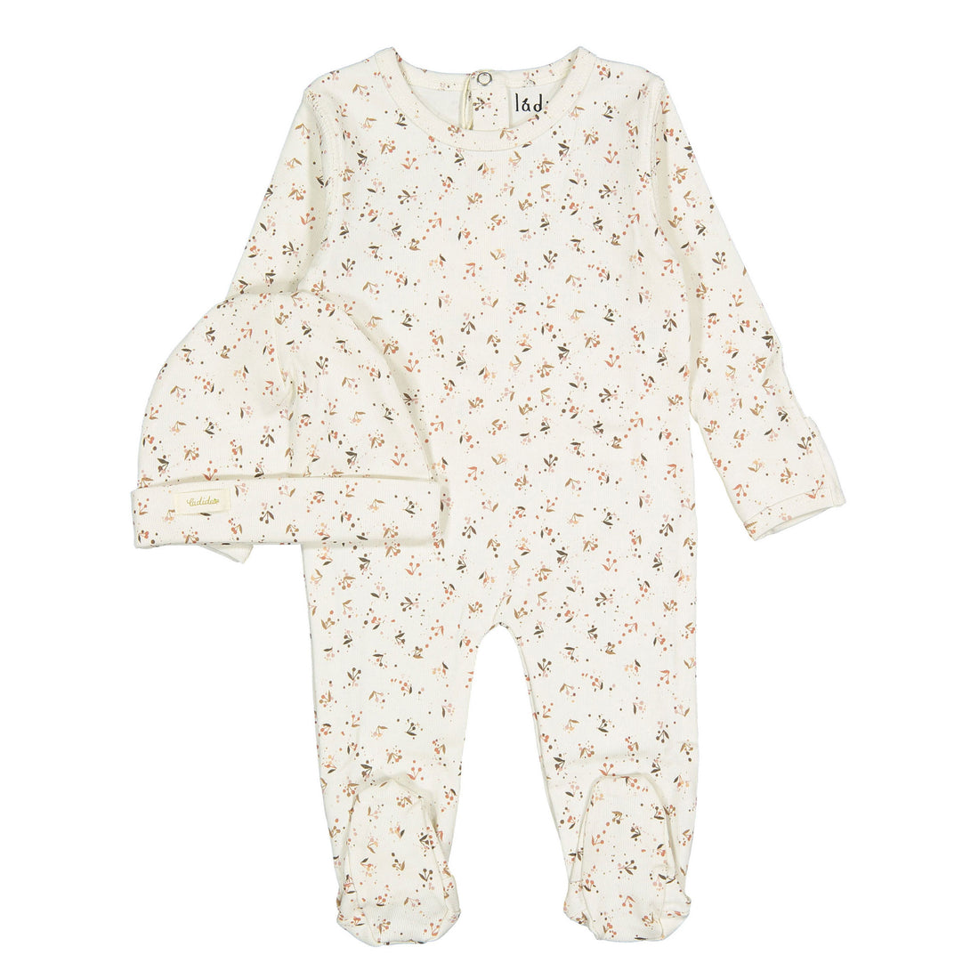 Ladida Layette Mauve Cherry Footie+ Hat