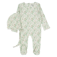 Ladida Layette Blush Bellflower Footie+ Bonnet