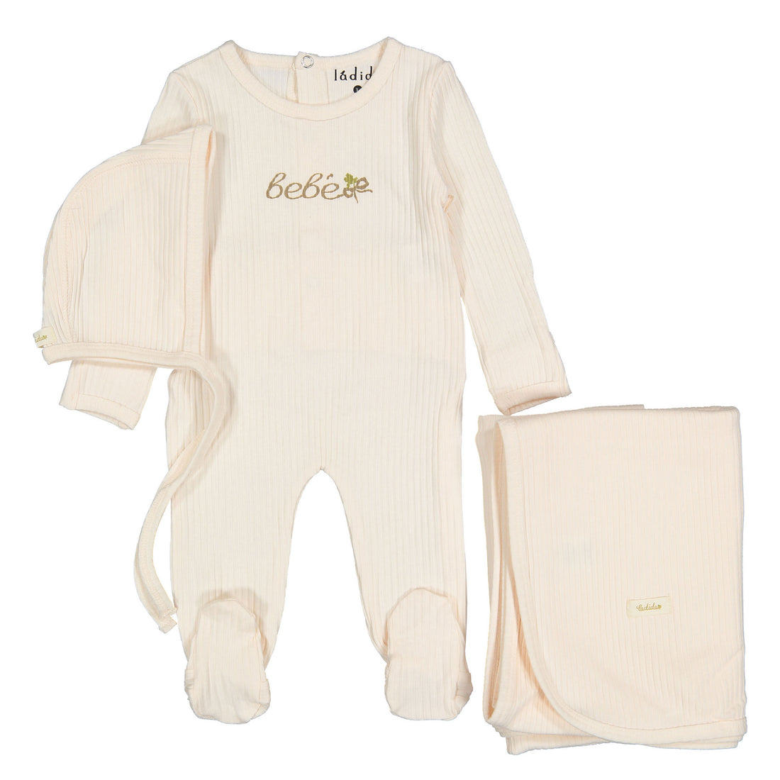 Ladida Layette Rose Bebe Footie+ Bonnet+ Blanket