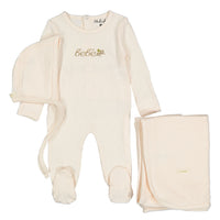 Ladida Layette Rose Bebe Footie+ Bonnet+ Blanket